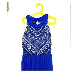 Dark Blue top sequins maxi dress